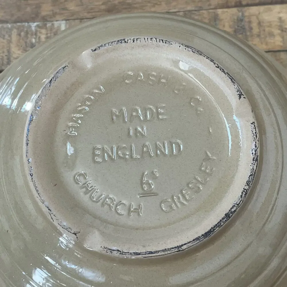 Vintage Mason Cash & Co #6 Mixing Bowl Church Gresley Made In England